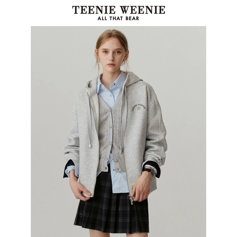 TeenieWeenie小熊双链头卫衣开衫学院风时髦宽松外套TTMZ244901W
