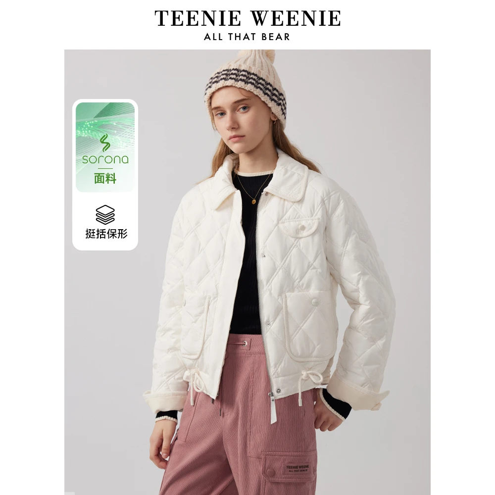 TeenieWeenie小熊棉服24休闲保暖外套韩系洋气夹克女TTJP244T06T