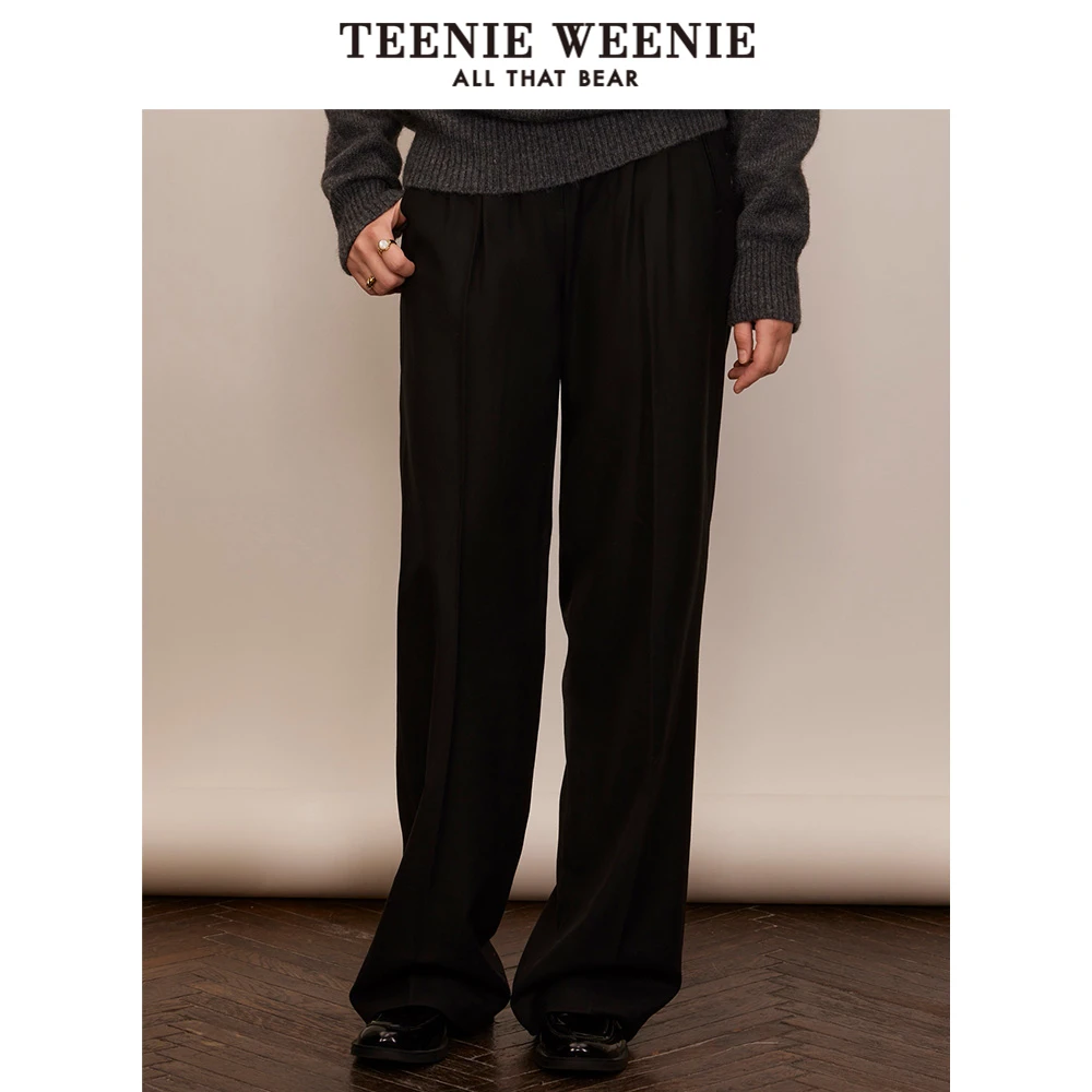 TeenieWeenie小熊2023美拉德风阔腿西装裤长裤子女TTTC238T11N