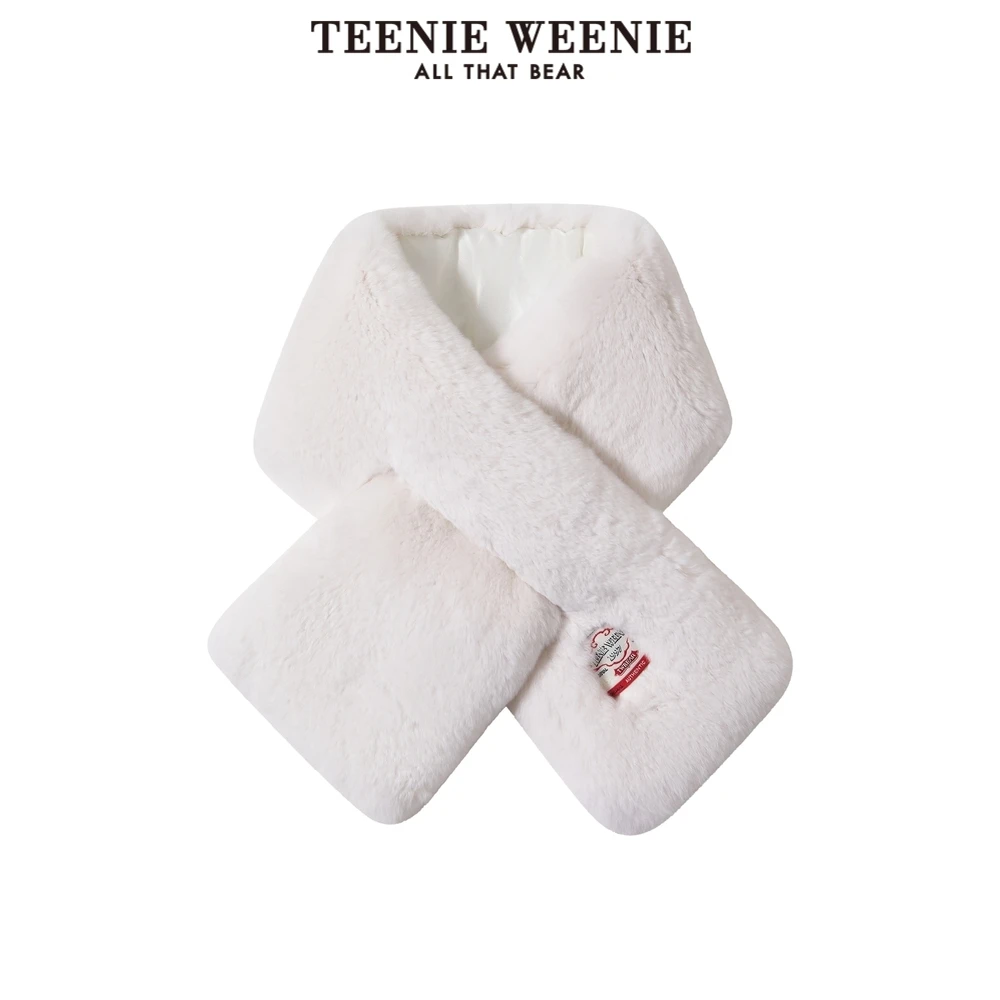 TeenieWeenie小熊24冬新款柔软兔毛氛围保暖时尚围巾TTAM24FC02P
