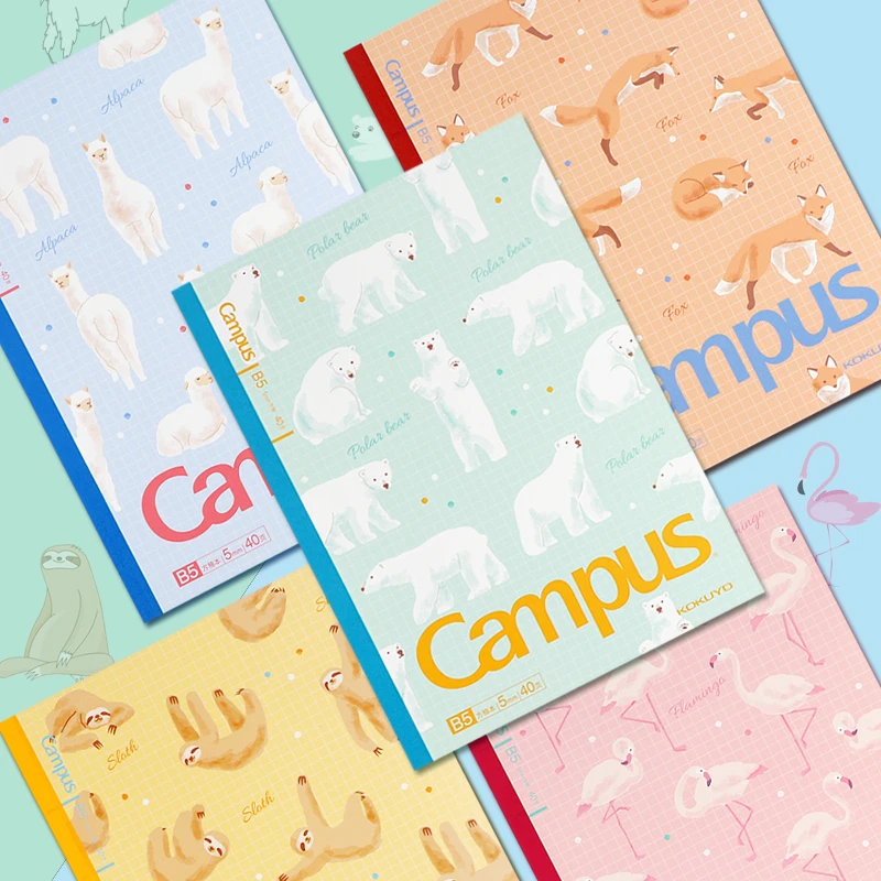 国誉进口萌宠水果笔记本Campus本子点线方格本横线B5软面抄记事本