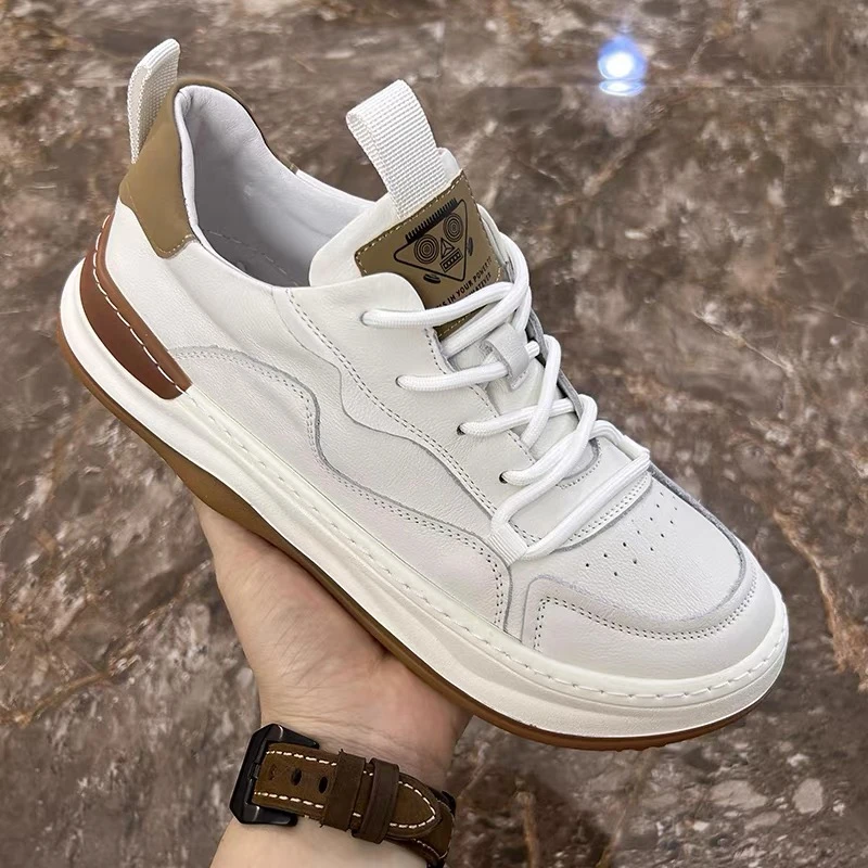 男款休闲男皮鞋新款真皮春秋款时尚百搭舒适低帮系带秋冬高帮潮鞋