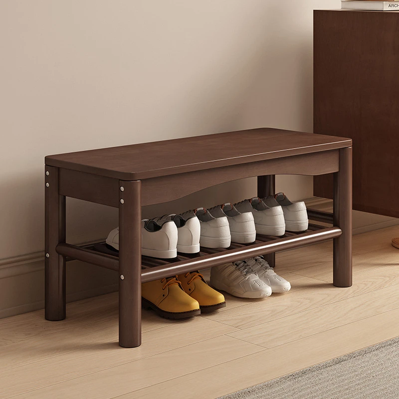 全实木换鞋凳门口家用穿鞋凳入户进门可坐鞋柜坐凳一体玄关长条凳