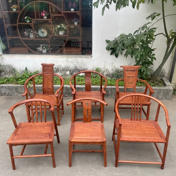 【江濠】刺猬橴檀茶椅办公椅休闲椅阳台椅餐椅圈椅书椅家用中式简约