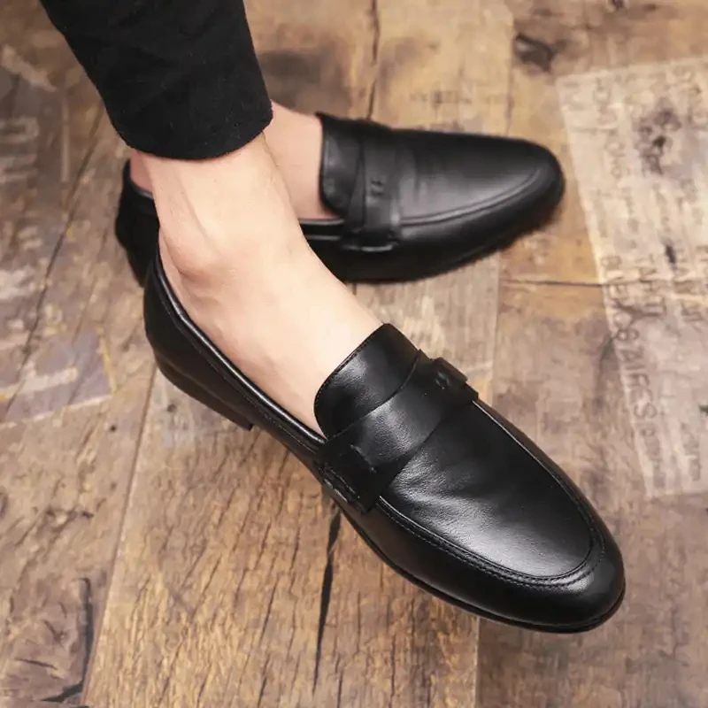 帕达索百搭潮鞋新款透气小皮鞋英伦男士休闲皮鞋孟克鞋200658 DCB