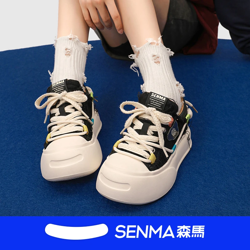 SENMA/森马【薄荷曼波】2024春季透气百搭低帮厚底ins小众情侣款