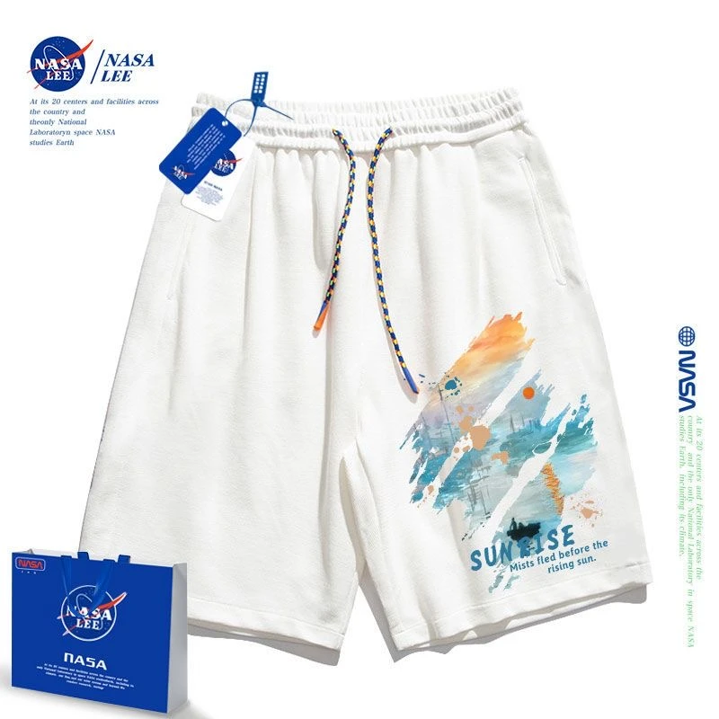 NASA短裤男夏季2023新款潮流百搭透气休闲短裤五分裤速干运动短裤