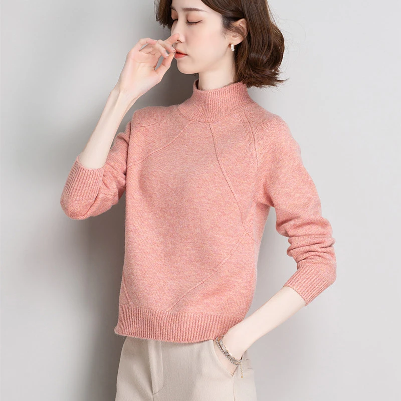 半高领针织毛衣女士秋冬小个子新款时尚洋气打底纯色短款百搭保暖