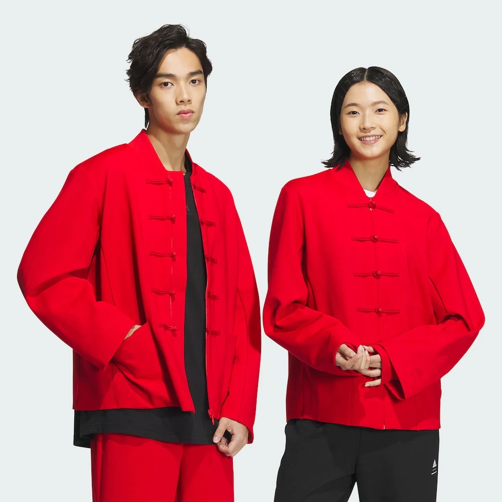 Adidas阿迪达斯杨桂东联名款新年休闲运动唐装外套 JE1118/JE1117