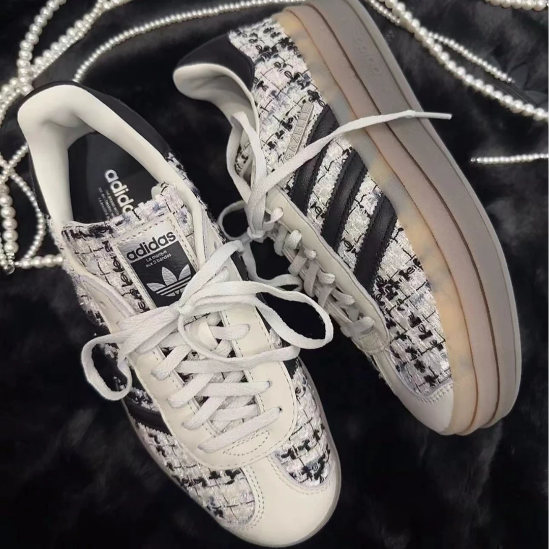 Adidas三叶草GAZELLE SHOES小香风经典厚底运动板鞋「T头鞋」JP5673