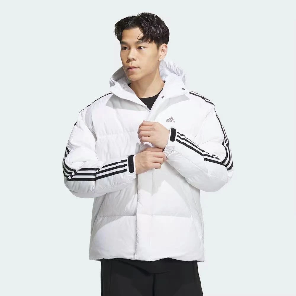 Adidas阿迪达斯冬时尚潮流舒适保暖运动防寒经典款连帽面包羽绒服