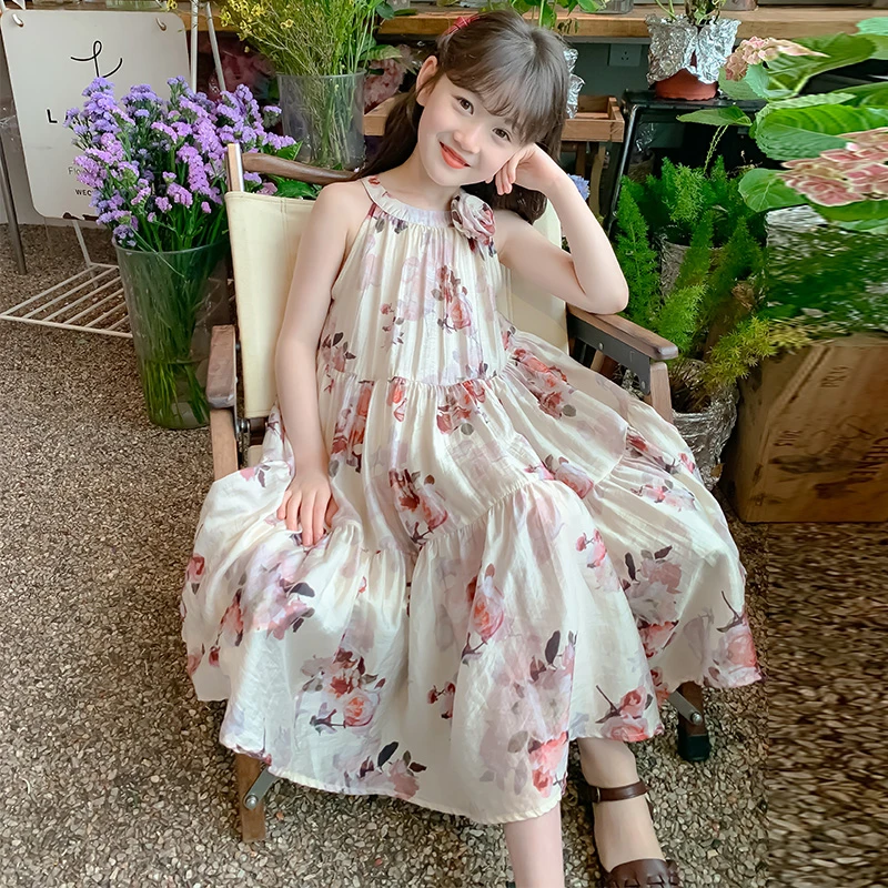 女童夏装连衣裙2024新款超仙公主裙小女孩夏季沙滩裙儿童夏天裙子