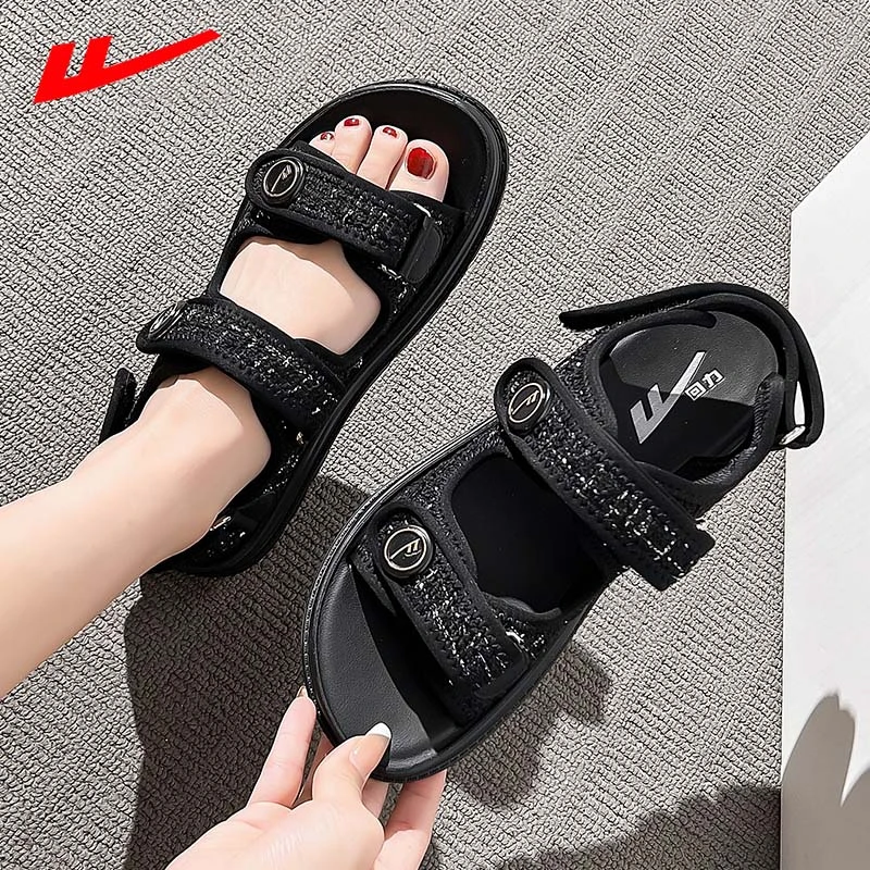 回力凉鞋女款2025年新款夏季小香风平底时尚厚底百搭学生沙滩凉鞋