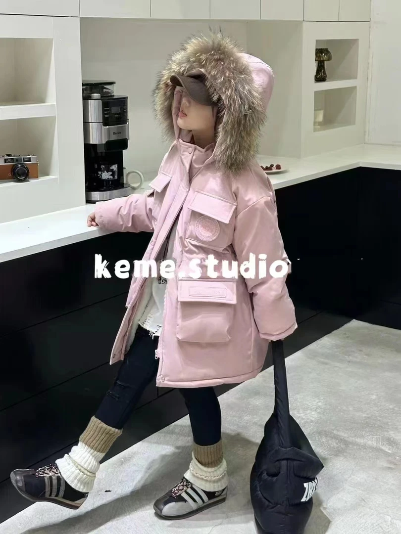 0088粉色高端轻奢品牌儿童外套咖