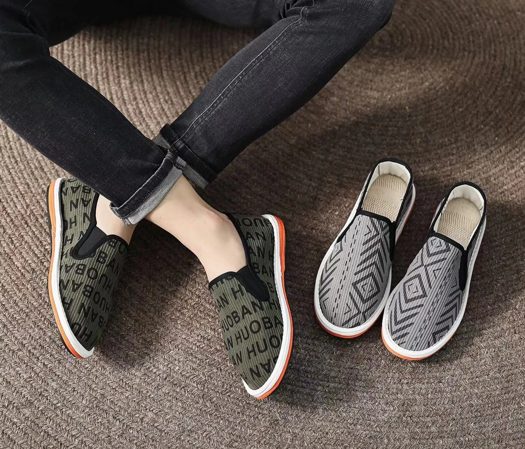 墨色笙箫老北京布鞋春夏开车透气舒适软底休闲男士女士灯芯绒布鞋