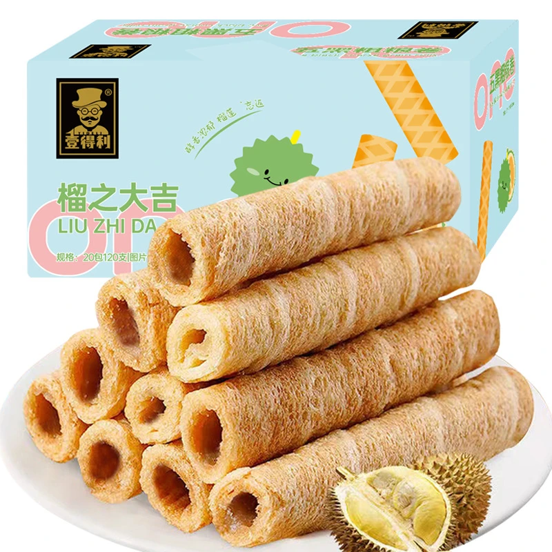 壹得利营养榴莲味蛋卷小包酥脆饼干网红办公室即食休闲零食解馋