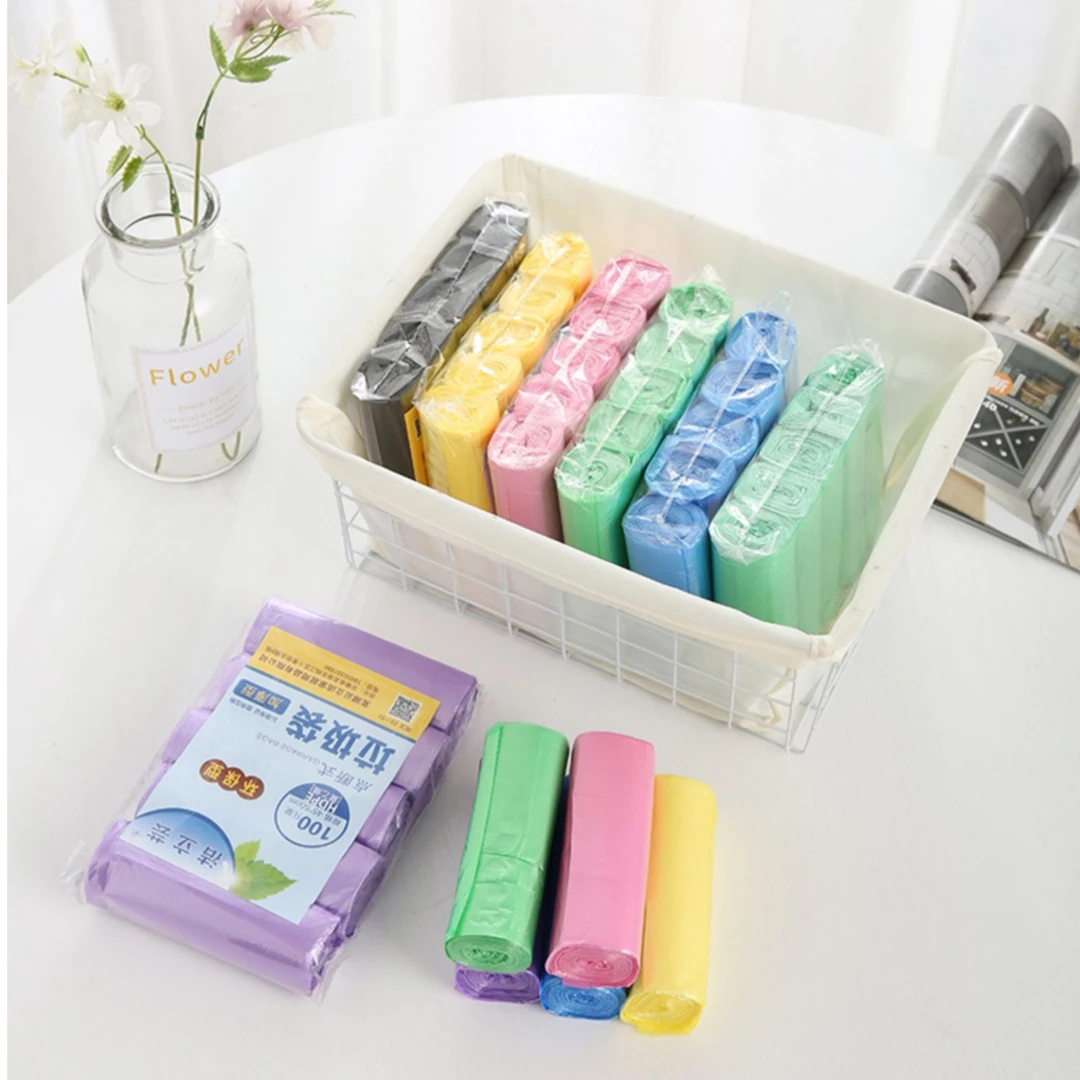 300只装】环保家用平口式加厚宿舍用学生中号实惠装圾圾桶塑料袋