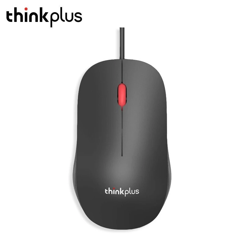 全新未使用 Lenovo/联想 Thinkplus M80有线鼠标办公静音黑色时尚