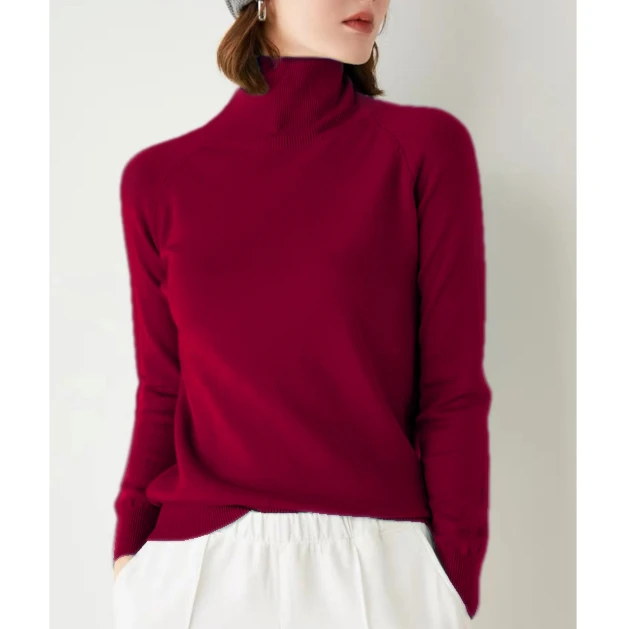 [伶俐专属]一衣双领，可高领可中领，冬季必备暖脖时尚中长款毛衣女