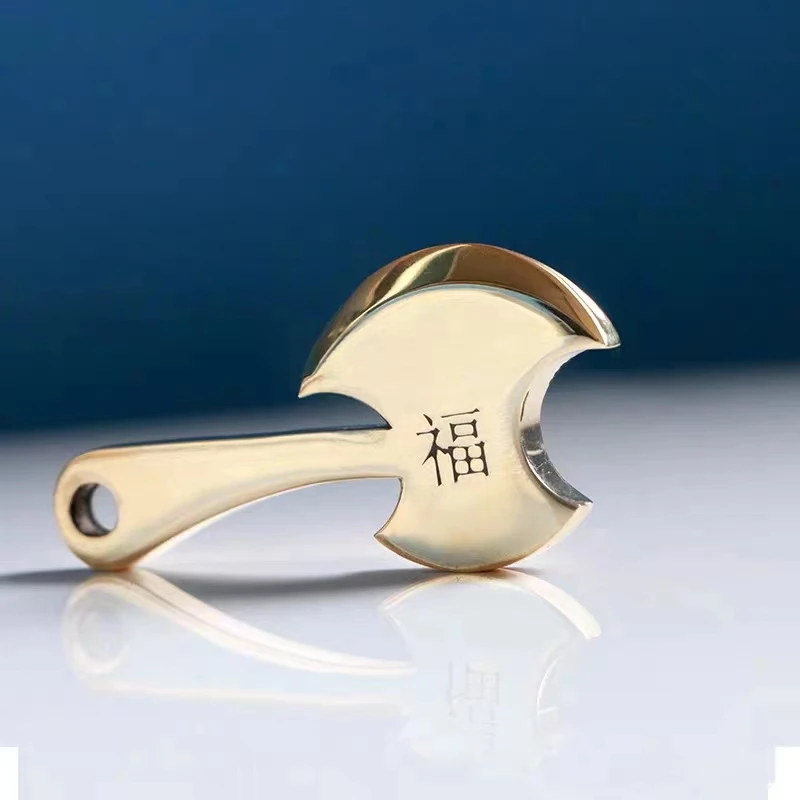 黄铜精抛光福头斧头挂件创意手作汽车钥匙扣挂件工艺品礼品小礼物