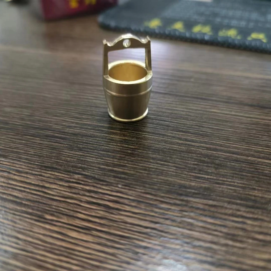 特小号一桶金黄铜精致纯黄铜小水桶办公室摆件桌面客厅装饰小摆件