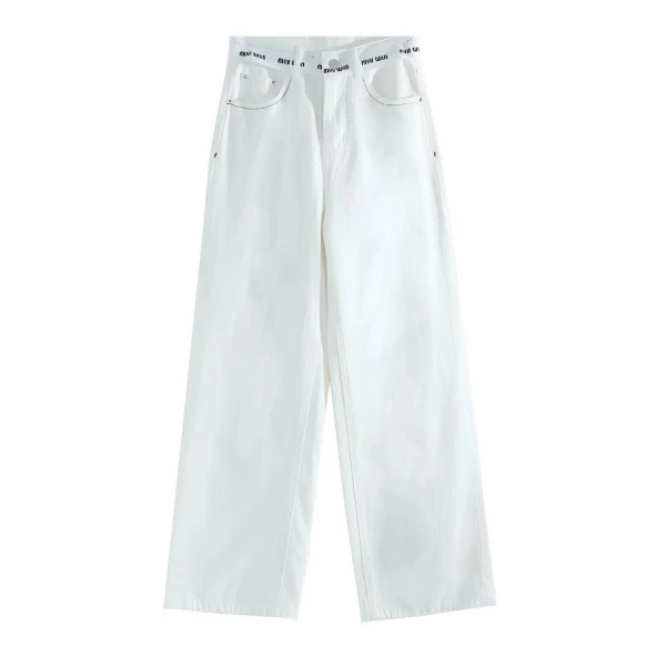 【杨杨粉丝专属】UA白色牛仔裤女夏季潮流直筒休闲长裤子88109