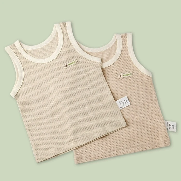 新生儿纯棉夏款背心夏季透气吸汗亲肤幼儿宝宝网眼两件装