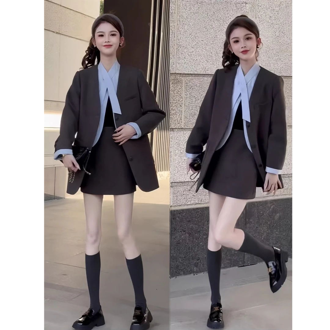 深秋搭配一整套西装套装女秋冬季2024新款设计感时尚气质外套上衣