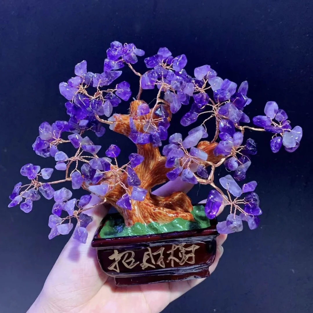 天然紫水晶树摆件