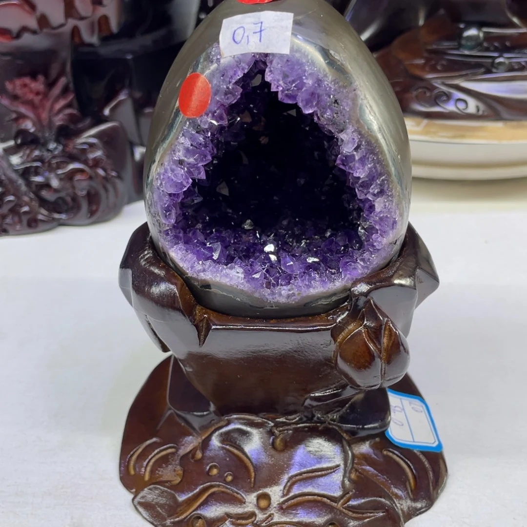 紫晶摆件月未镶嵌