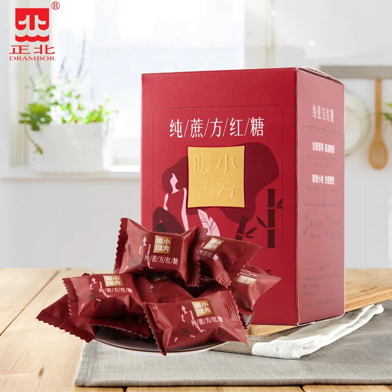 正北方糖暖小方纯蔗方红糖105g盒月子经期红糖块咖啡奶茶伴侣