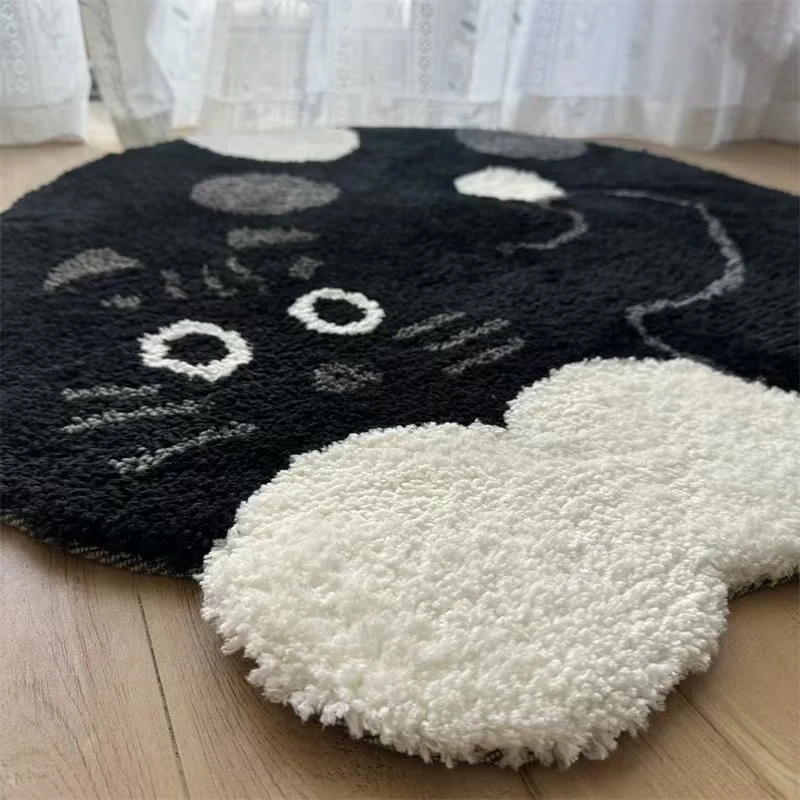 轻奢可爱哈基米簇绒加厚可爱卧室床边毯客厅异形防滑浴室80*80cm