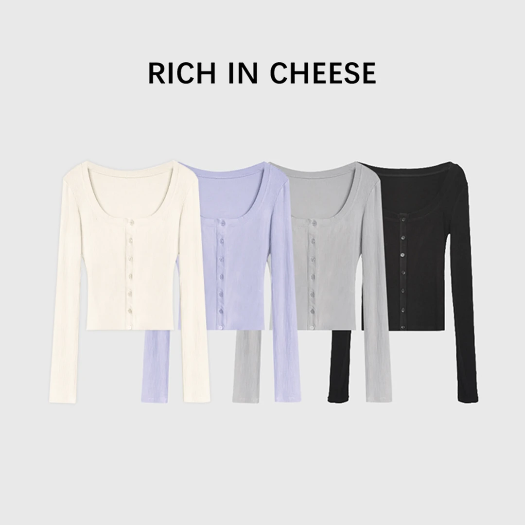 RICHINCHEESE 私藏衫 法式外穿长袖针织衫薄款时髦显瘦针织衫