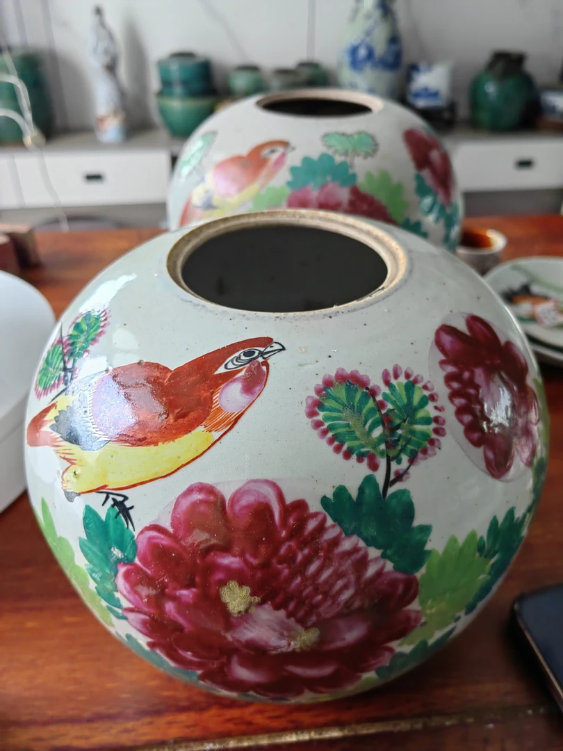 茶叶罐花鸟罐瓷器罐150