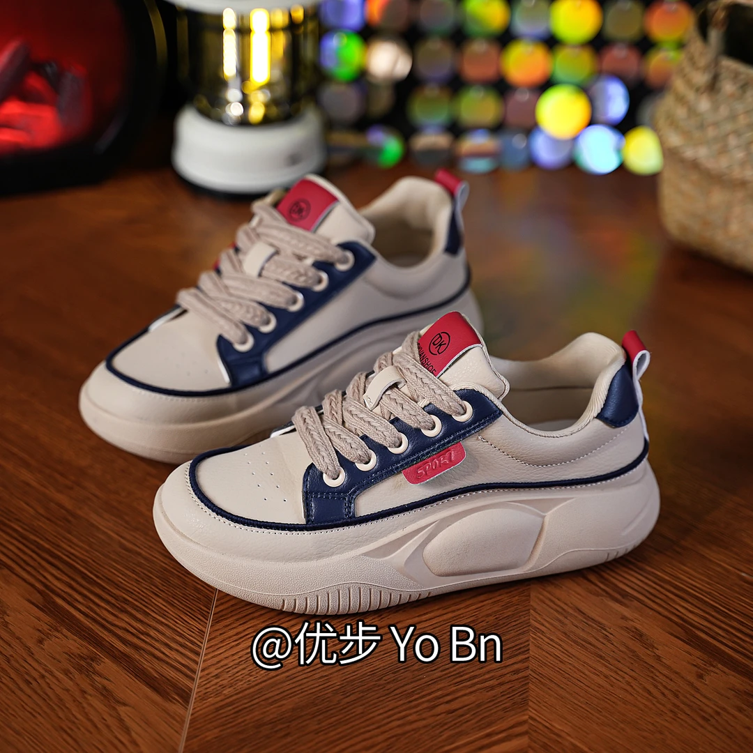 2023秋小白鞋新款女学生增高运动板鞋潮休闲街拍HB6608