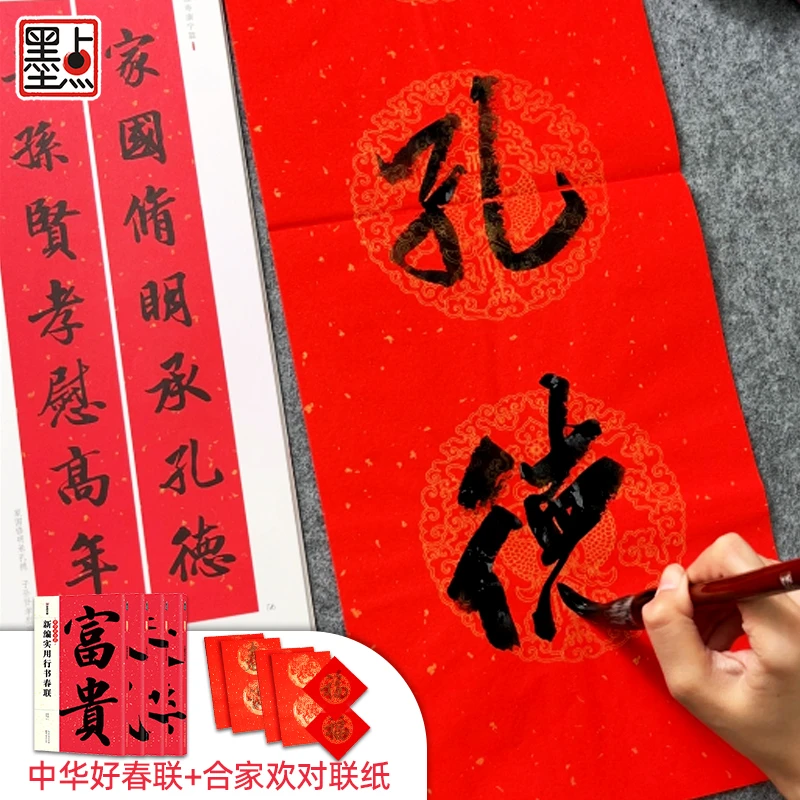 墨点春联合家欢过年手写春联纸空白福字门贴中华好春联毛笔字帖