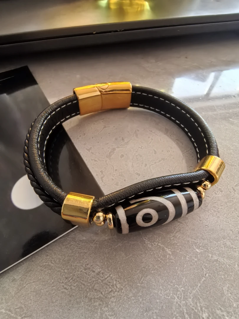 非金属皮质手链 手链手工气质时尚百搭黑色复古皮质编织男女通用