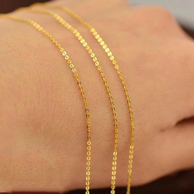 钛钢项链 【不易褪色不易过敏】钛钢O字链穿珠无吊坠锁骨链万能链