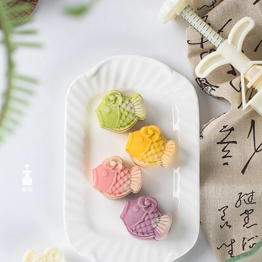 玫瑰锦鲤 月饼模具25克 手压式绿豆糕凤梨酥糕点模具