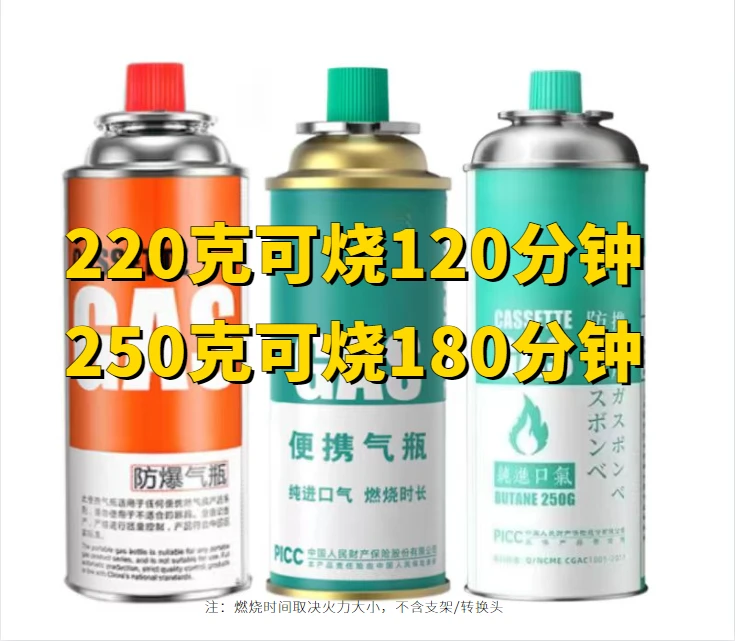 拍一发八250气罐露营户外丁烷气瓶野炊喷枪烧毛野炊炉具通用烧烤