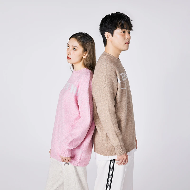 YKYB潮牌23秋冬新款休闲打底含羊毛混纺圆领毛衣设计师 Y34NMS076