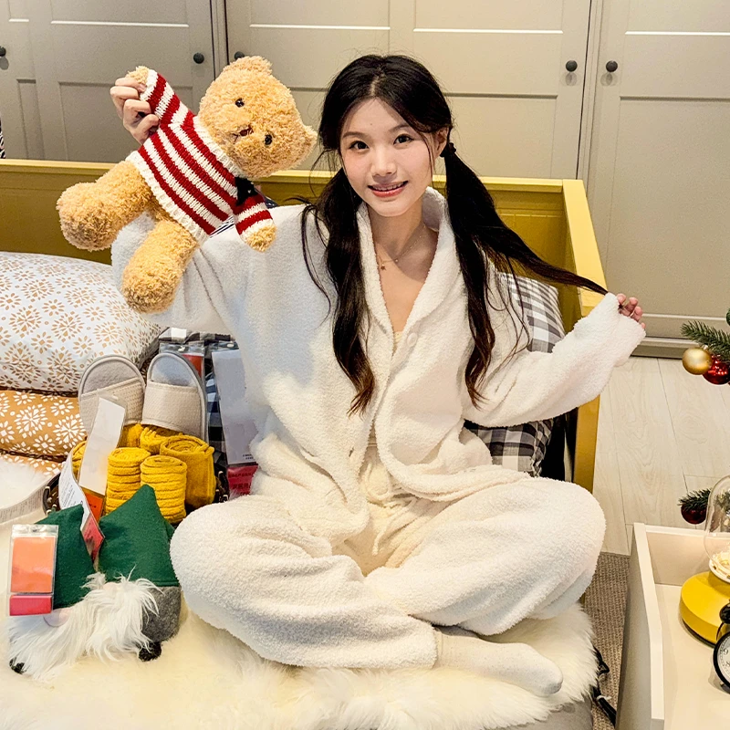 YKYB冬季保暖加厚家居情侣睡衣套装Y44NSC080