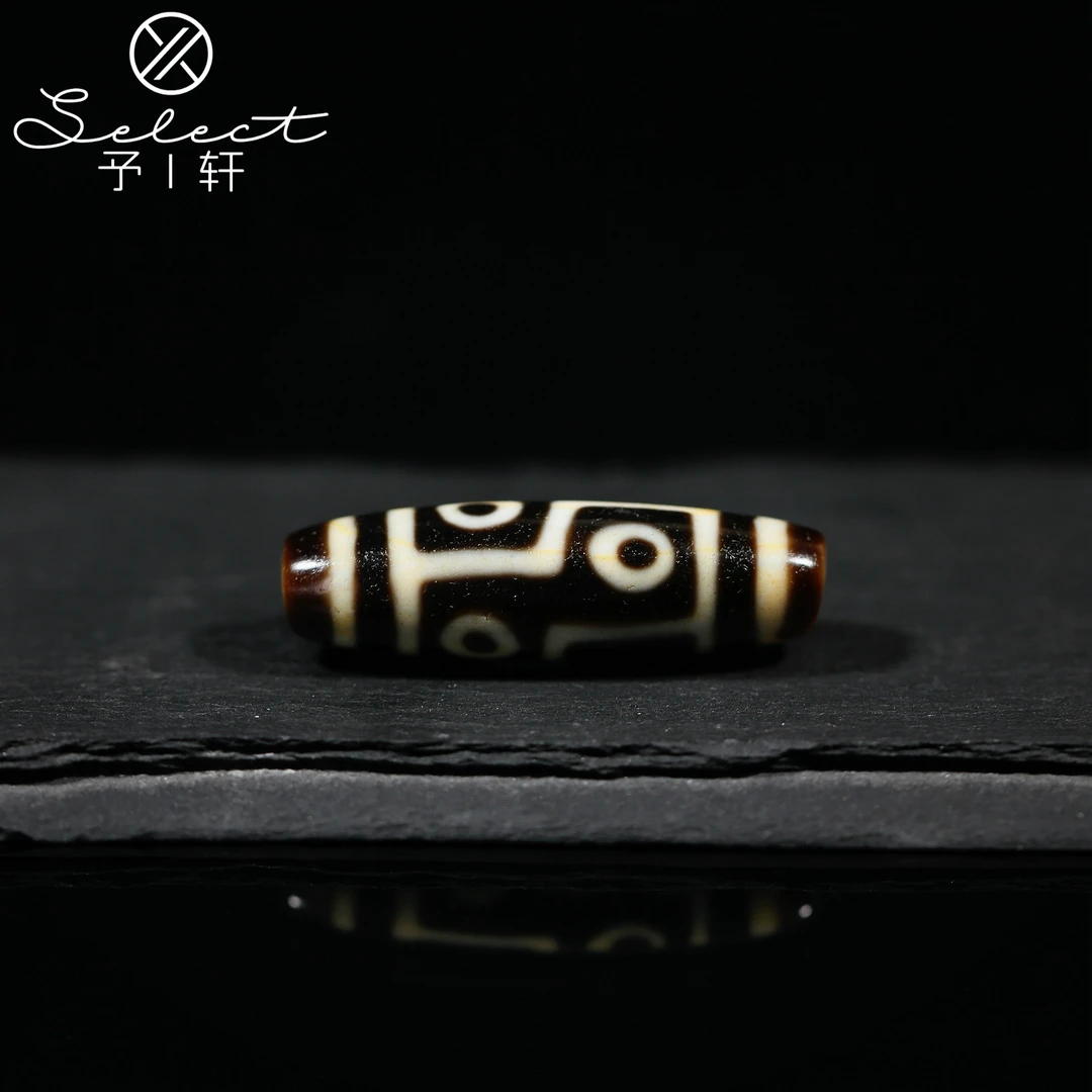 予轩出品；精品建成早期手工超顶台珠系列折线六眼40*12mm天珠吊坠