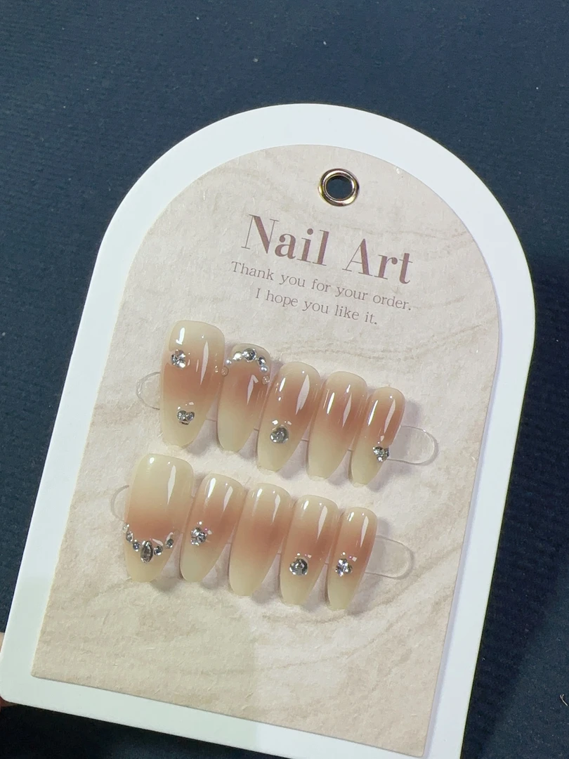 【A021绵绵】穿戴甲纯欲美少女裸色指甲贴气质黑白晕染