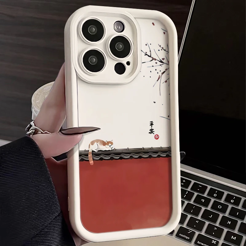 平安小猫iphone15苹果手机壳14promax硅胶13PRO高级12/11/XSXR78P