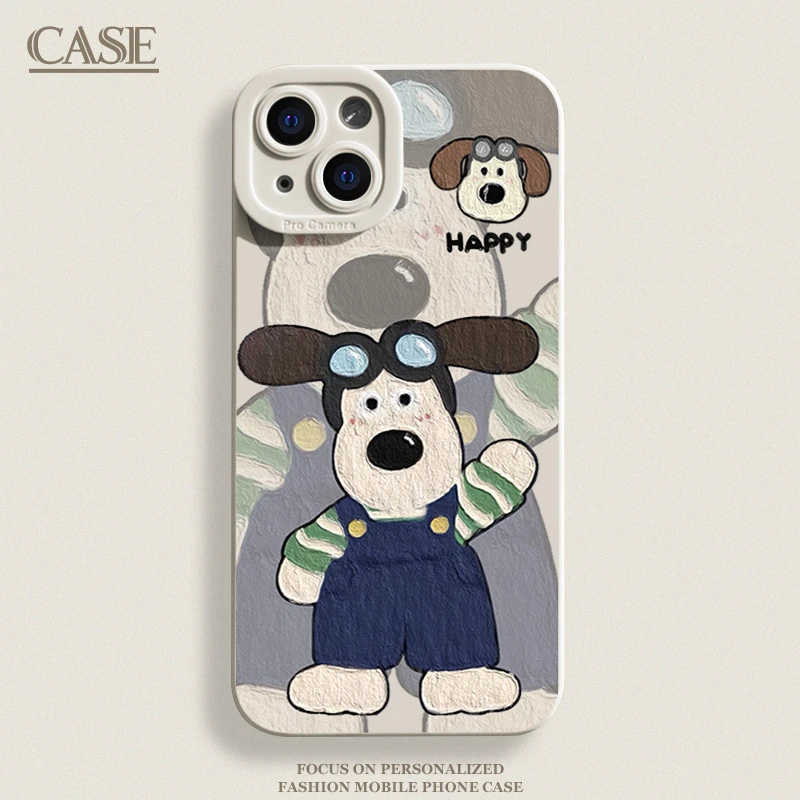 油画掌门狗适用iPhone16ProMax手机壳15苹果14硅胶13软12男女11xs