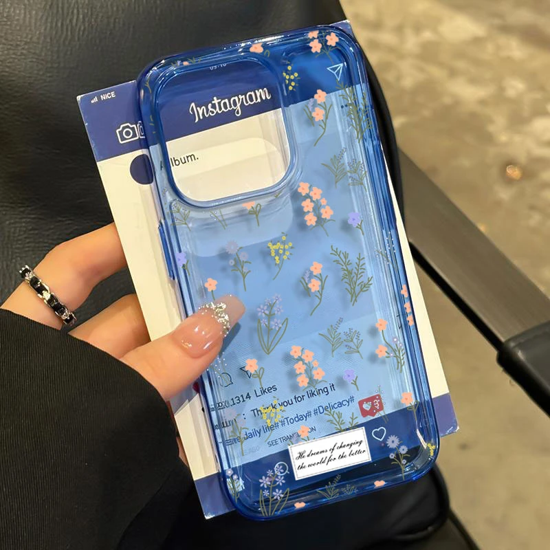 ins风碎花适用iphone16/15/14promax苹果11手机壳13软12防摔卡通8