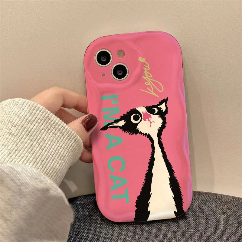 骨感黑猫iPhone15适合14/13苹果12mini手机壳XS女8p小众11防摔7软