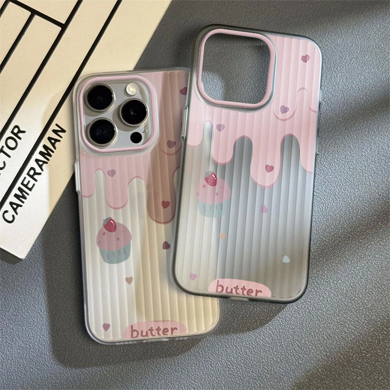 粉色冰淇淋适用于苹果15Promax手机壳iPhone14防摔13pro卡通12/11