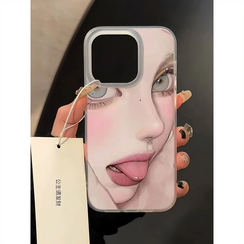 欧美辣妹苹果14_15ProMax手机壳iPhone13软硅胶12磨砂11防摔x